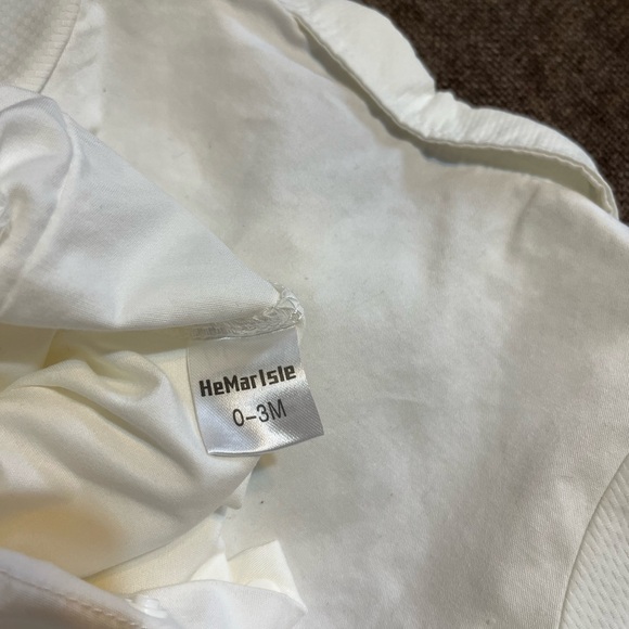 Baby’s 0-3 Month White & Blue Tuxedo Onesie - Picture 8 of 8